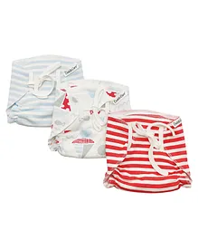 Cuddle Care Baby Padded Nappies Nautical Smiles Large Pack of 3 - Multicolour