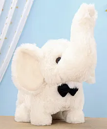 Aarohi Toys Musical Poochie Elle White  - Length 22 cm