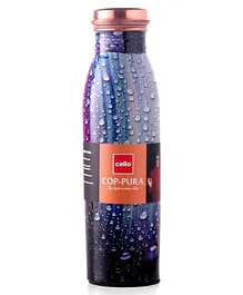 Cello Cop-Pura Good Earth  Dew Drop Printed Copper Water Bottle Brown - 1000 ml