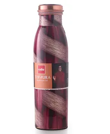 Cello Cop-Pura Good Earth  Waves Printed Copper Water Bottle Brown - 1000 ml