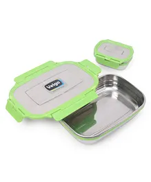 Veigo Lock N Steel 100% Air Tight Container Jumbo & Small Lunch Boxes Pack of 2 - Green