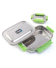 Veigo Lock N Steel 100% Air Tight  Container Jumbo & Small Lunch Boxes Pack of 2 - Green