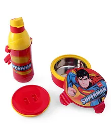 Cello Tiffy Superman Lunch Box and Sipper Bottle - Red