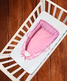 Grandma's Baby Nest Portable Reversible Sleeping Bed Smile Star Print - Pink