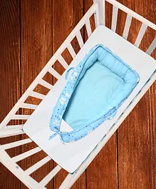 Grandma's Baby Nest Portable Reversible Sleeping Bed Smile Star Print - Blue