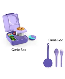 Omie Insulated Bento Lunch Box with Pod - Purple