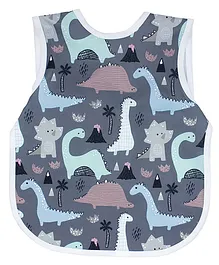 Bapron Baby Dinosaur Drawing Bib - Grey