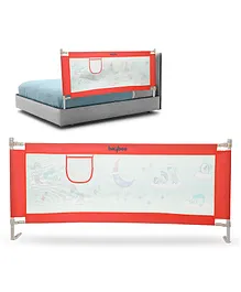 Baybee bed rails guard with Adjustable Height - Red