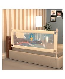 BAYBEE Baby Bed Rails Guard Barrier for Baby Kids Safety, Foldable Bed Rail Falling Protector Fence with 7 Adjustable Height (150x63 cm,) - (Color & Design May Vary)