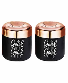 Falcon Black Apple Canister Set of  2- 425 ml