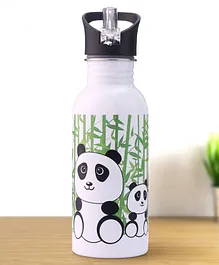 Panda Theme Stainless Steel Color Changing Magic Bottle White - 600 ml