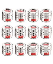 HAZEL Steel Small Container for Kitchen | Transparent Lid Containers for Storage | Small Container for Spices, Set of 12, 200 ml