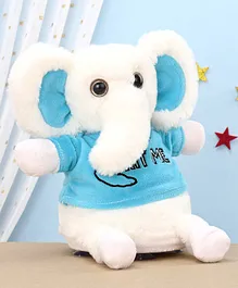 Aarohi Toys Musical Hit Me Elephant White & Blue - Height 21 cm