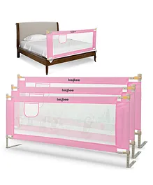 Baybee Safety With Adjustable Height Baby Bed Rails Guard Pack Of 3 - Pink
