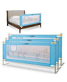 Baybee Safety With Adjustable Height Baby Bed Rails Guard Pack Of 3 - Blue