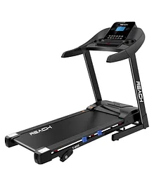 Reach T 600 5 HP Peak Motorized Treadmill LCD display with 12 Preset Programs Foldable Machine with Bluetooth for Home Gym Max Speed of 14 km hr Max - Black