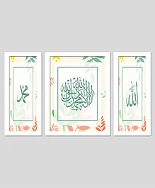 Wens Set Of 3  Islamic Wall Art Painting - White