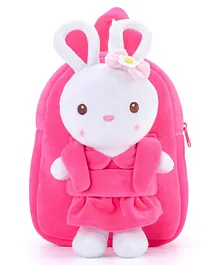 Frantic Premium Quality Soft Design Full Body Hot Pink Rabbit Plush Bag for Kids - 14 Inches