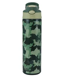 Smily Kiddos Stainless Steel Insulated water bottle Camo Theme Green - 600 ml