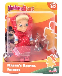 Masha And The Bear With Her Squirrel Friend Multicolour - Height 12 cm