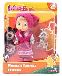 Masha And The Bear With Her Rabbit Friend Multicolour - Height 12 cm