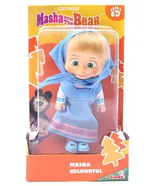 Masha And The Bear Masha Doll Sky Blue - Height 13 cm