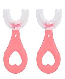 Tony Stark Soft Silicone U Shaped Toothbrush Pack of 2 - Pink