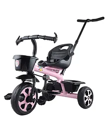 Maanit Tricycle with Dual Storage Basket for Kids - Pink & Black