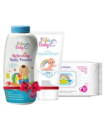 Fabie Baby Potty Care Essential Baby Powder 200 g Diaper Rash Cream 100ml Baby Wipes 80 Pieces