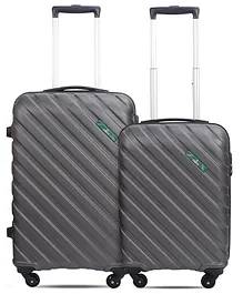 The Clownfish ABS Hard Case Armstrong Four Wheel Trolley Bags Small & Medium Size - Silver