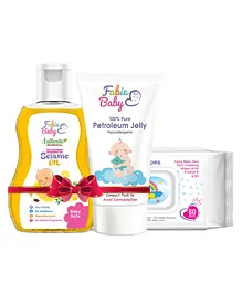 Fabie Baby Winter Essential 100% Pure Combo Sesame  Oil Petroleum Jelly Baby Wipes  200 & 100 ml 80 Pieces