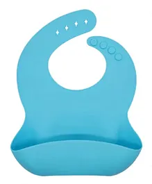 KidDough Waterproof Silicone Bib for Feeding Infants & Toddlers - Blue