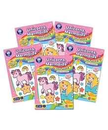 Orchard Toys Unicorns, Mermaids and more! Sticker Colouring Books 5 pack - English