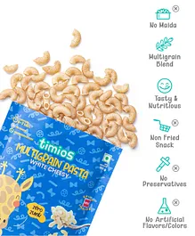 timios Non-Fried No-Maida Healthy Instant White Cheesy Macaroni Pasta made with Brown Rice and Corn - 195 g