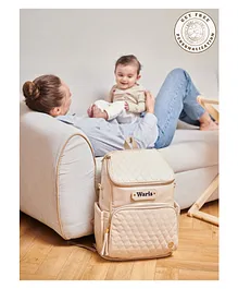 Baby Jalebi Personalized On the Go The Day Tripper Travel Luxe Diaper Bag Ecru - Beige