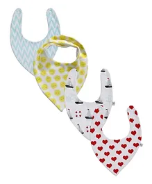 Baby Jalebi Organic Cotton Extra Soft Baby Bib Set of 4 Love Bibs - Multicolour