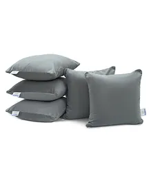 MYARMOR Micro Fibre 12 x 12 inch Square Pillow With Velvet Cover Pack of 5 - Grey