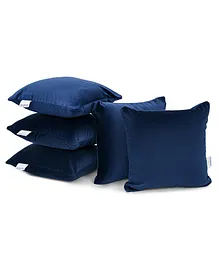 MYARMOR Micro Fibre 12 x 12 inch Square Pillow With Velvet Cover Pack of 5 - Navy Blue
