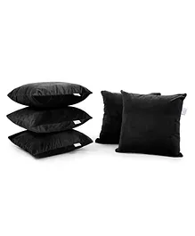 MYARMOR Micro Fibre 12 x 12 inch Square Pillow With Velvet Cover Pack of 5 - Black