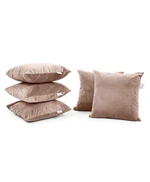 MYARMOR Micro Fibre 12 x 12 inch Square Pillow With Velvet Cover Pack of 5 - Cream