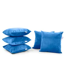 MYARMOR Micro Fibre 12 x 12 inch Square Pillow With Velvet Cover Pack of 5 - Sky Blue