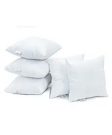 MYARMOR Micro Fibre 12 x 12 inch Square Pillow With Velvet Cover Pack of 5 - White