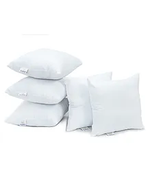 MY ARMOR Micro Fibre 16 x 16 inch Square Pillow with Velvet Cover Pack of 5 - White