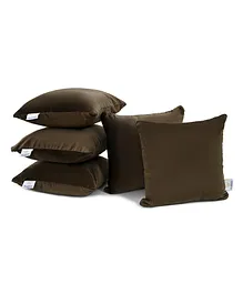 MY ARMOR Micro Fibre 18 x 18 inch Square Pillow Pack of 5 - Brown