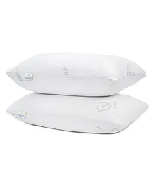 MY ARMOR Micro Fiber Pillows Pack of 2 - White & Grey