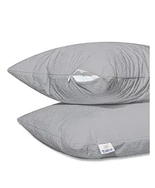 MYARMOR Cotton Terry Pillow Protectors Standard Size Set of 2 - Grey