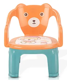 Baybee Plastic Chair for Kids Study Table Chair with Cushion Seat & High Backrest - Orange