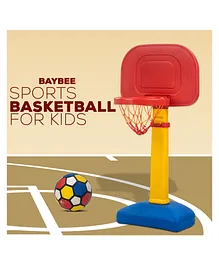 Baybee Multi Activity Sports Basketball with 5 Height Adjustable & Ball - Red & Yellow