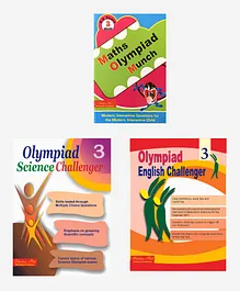 Scholars Hub Olympiad Book Combo For Class 3 English Olympiad Challenger Science Olympiad Challenger & Maths Olympiad Munch Set of 3 - English