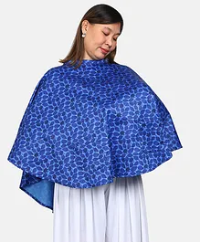 Grandma's Premium Mothers Cotton Nursing  Apron  Leaf Printed - Blue